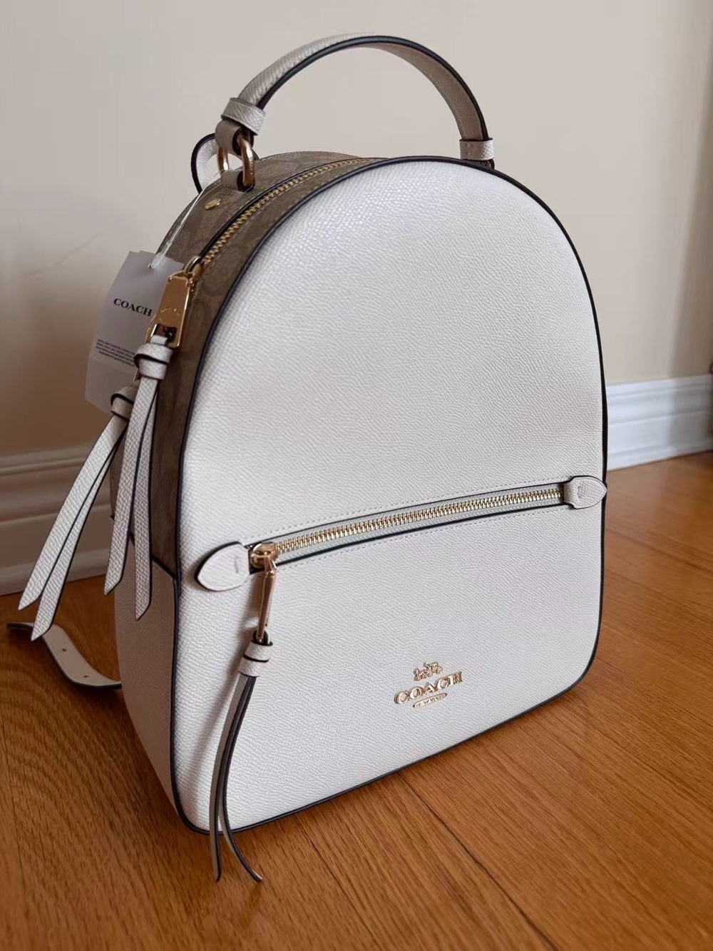 New Coach White Jordyn Backpack